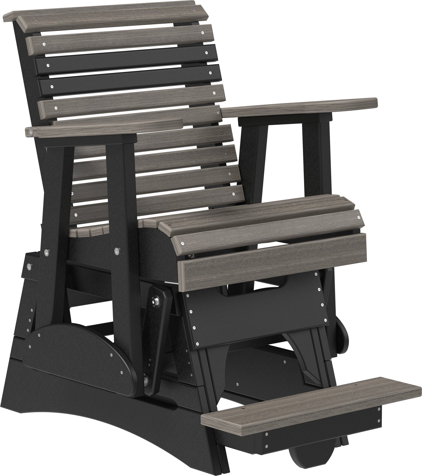 LuxCraft 2′ Plain Balcony Glider Chair Chair Luxcraft Coastal Gray/Black  