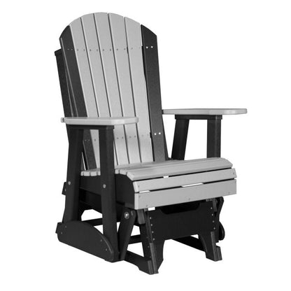 LuxCraft 2′ Adirondack Glider Chair  Luxcraft Dove Gray / Black  