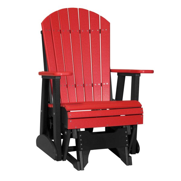 LuxCraft 2′ Adirondack Glider Chair  Luxcraft Red / Black  