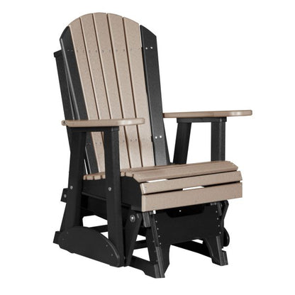 LuxCraft 2′ Adirondack Glider Chair  Luxcraft Weatherwood / Black  