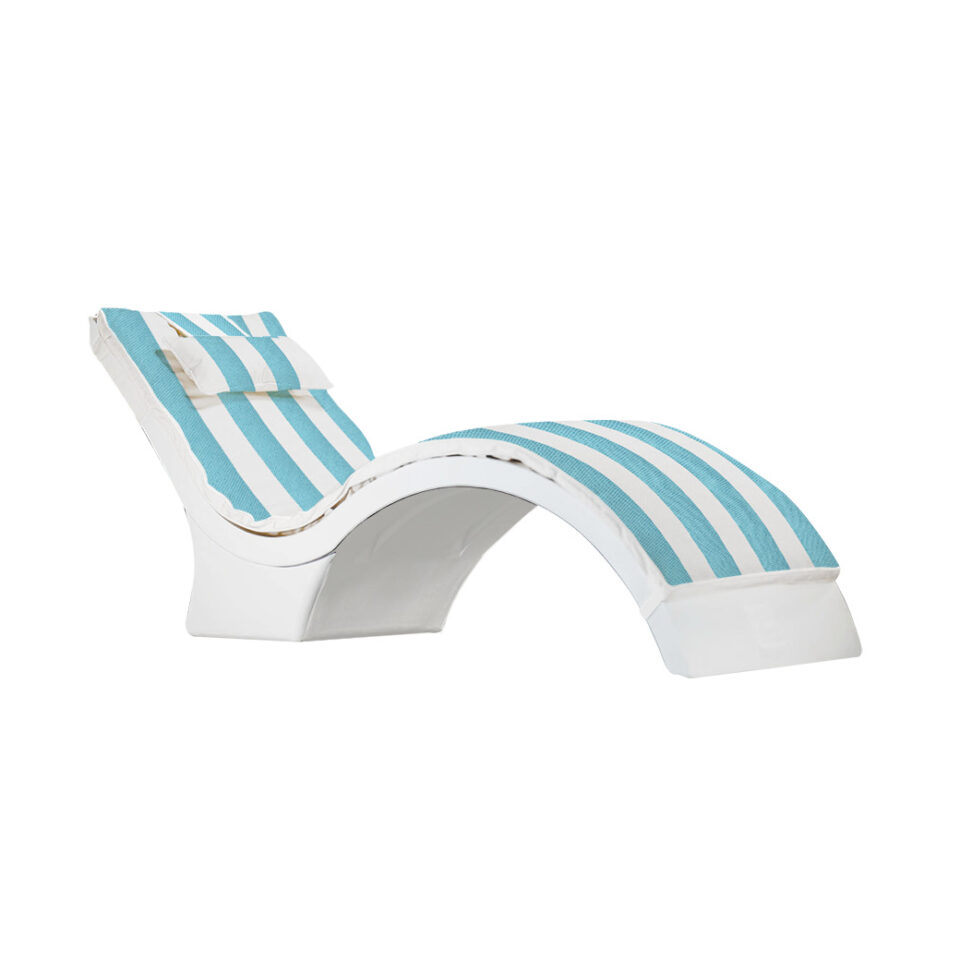 Ledge Cushion for Chaise Deep  Ledge Turquoise Stripe  