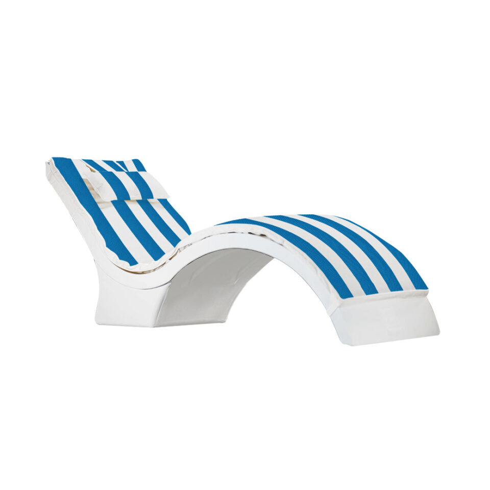 Ledge Cushion for Chaise Deep  Ledge Blue Stripe  