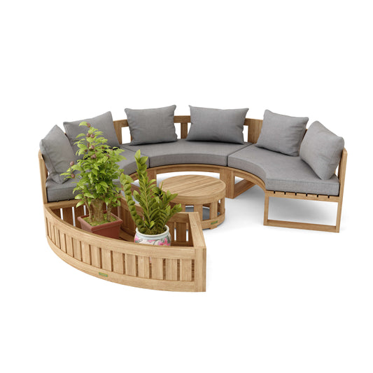 Circular Modular Deep Seating, Planter & Coffee Table Outdoor Furniture Set Anderson   