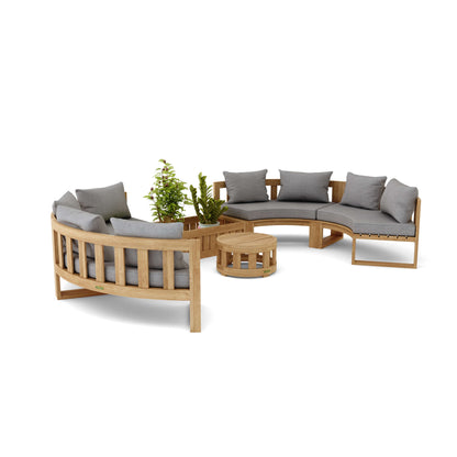 Circular Modular Deep Seating, Straight Modular Planter & Coffee Table Outdoor Furniture Set Anderson   