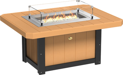 LuxCraft Lumin Fire Pit 51" Rectangular Fire Table Luxcraft Cedar / Black  