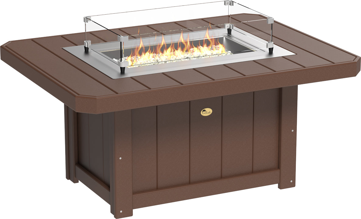 LuxCraft Lumin Fire Pit 51" Rectangular Fire Table Luxcraft Chestnut Brown  