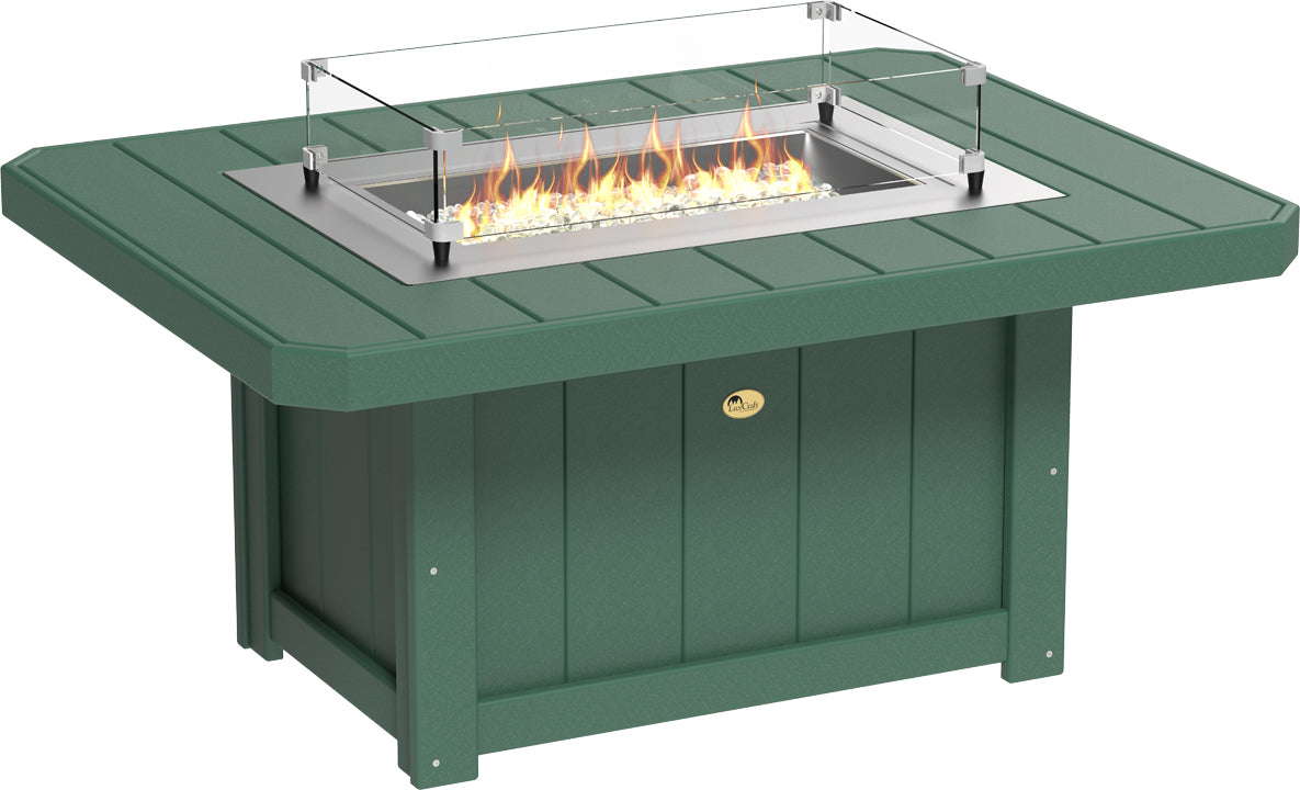 LuxCraft Lumin Fire Pit 51" Rectangular Fire Table Luxcraft Green  