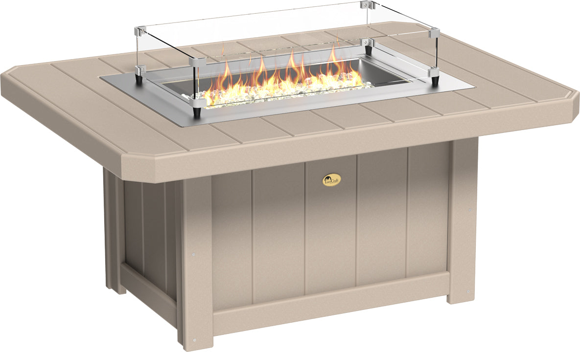 LuxCraft Lumin Fire Pit 51" Rectangular Fire Table Luxcraft Weatherwood  