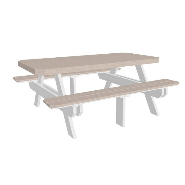 LuxCraft 6′ Rectangular Picnic Table  Luxcraft Birch / White  