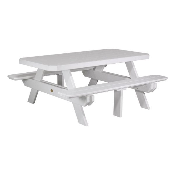 LuxCraft 6′ Rectangular Picnic Table  Luxcraft White  