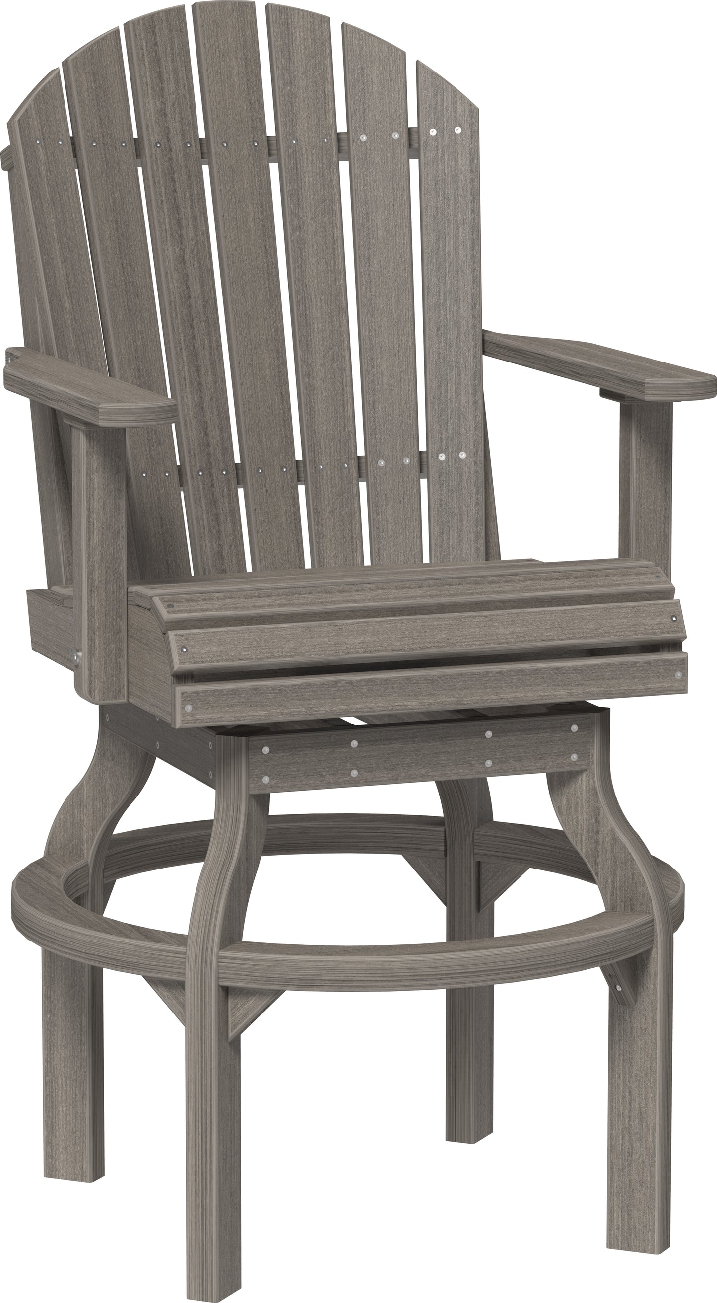 LuxCraft Adirondack Swivel Chair  Luxcraft Coastal Gray / Black Bar 