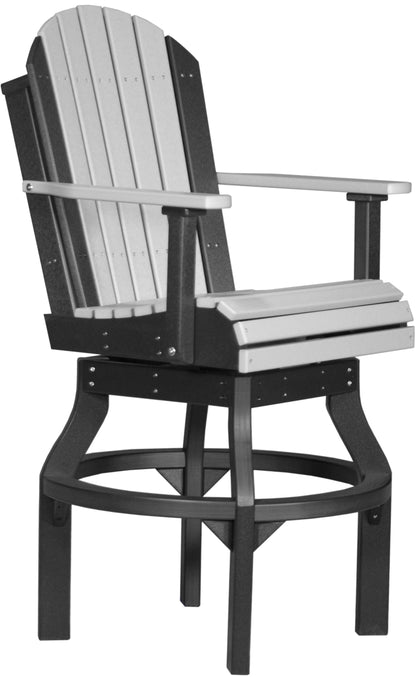 LuxCraft Adirondack Swivel Chair  Luxcraft Dove Gray / Black Bar 