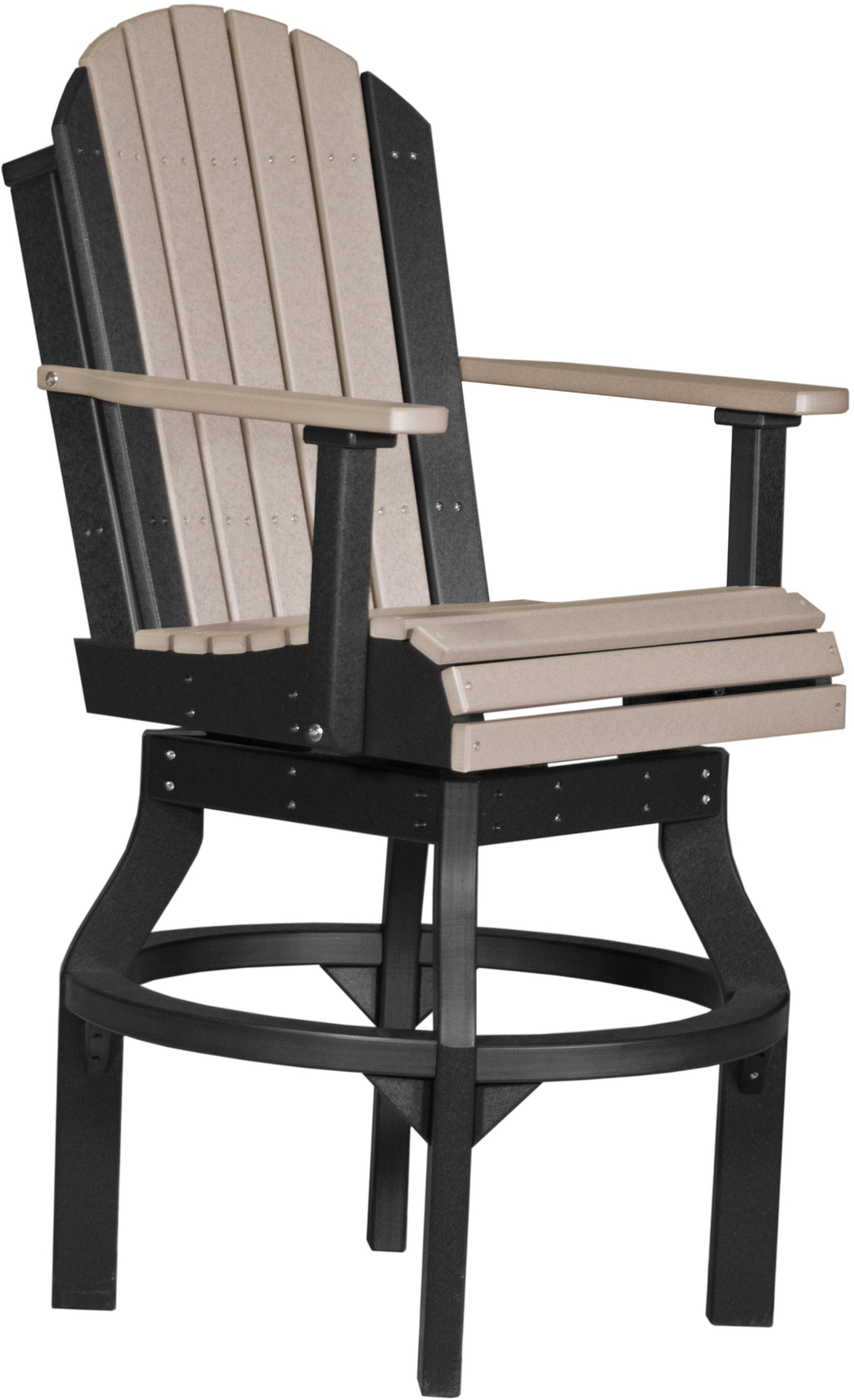 LuxCraft Adirondack Swivel Chair  Luxcraft Weatherwood / Black Bar 