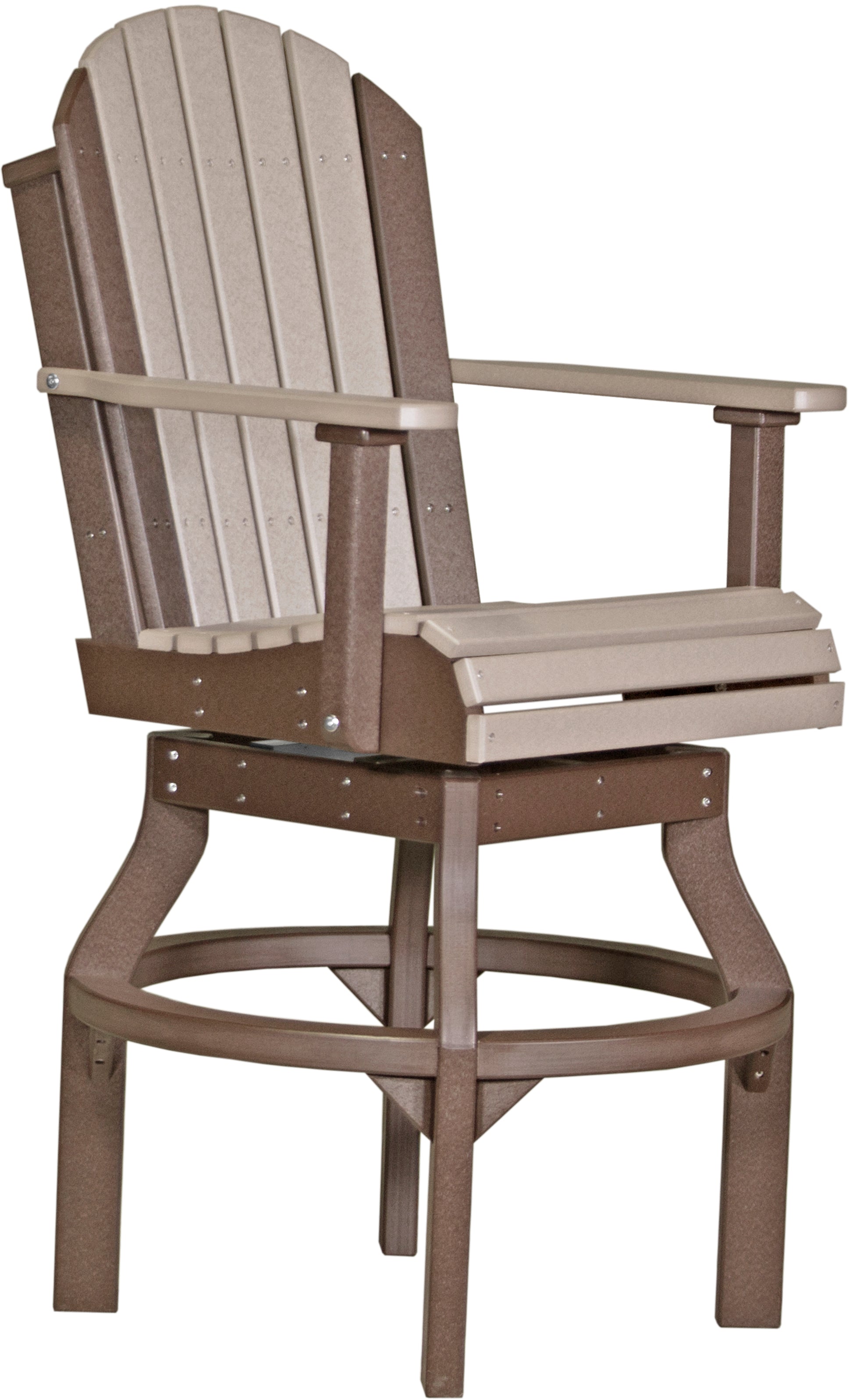 LuxCraft Adirondack Swivel Chair  Luxcraft Weatherwood / Chestnut Brown Bar 