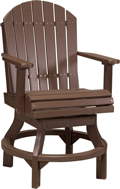 LuxCraft Adirondack Swivel Chair  Luxcraft Chestnut Brown Counter 