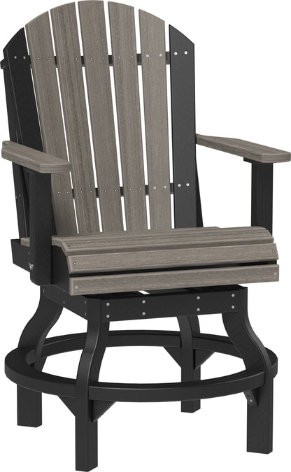 LuxCraft Adirondack Swivel Chair  Luxcraft Coastal Gray / Black Counter 