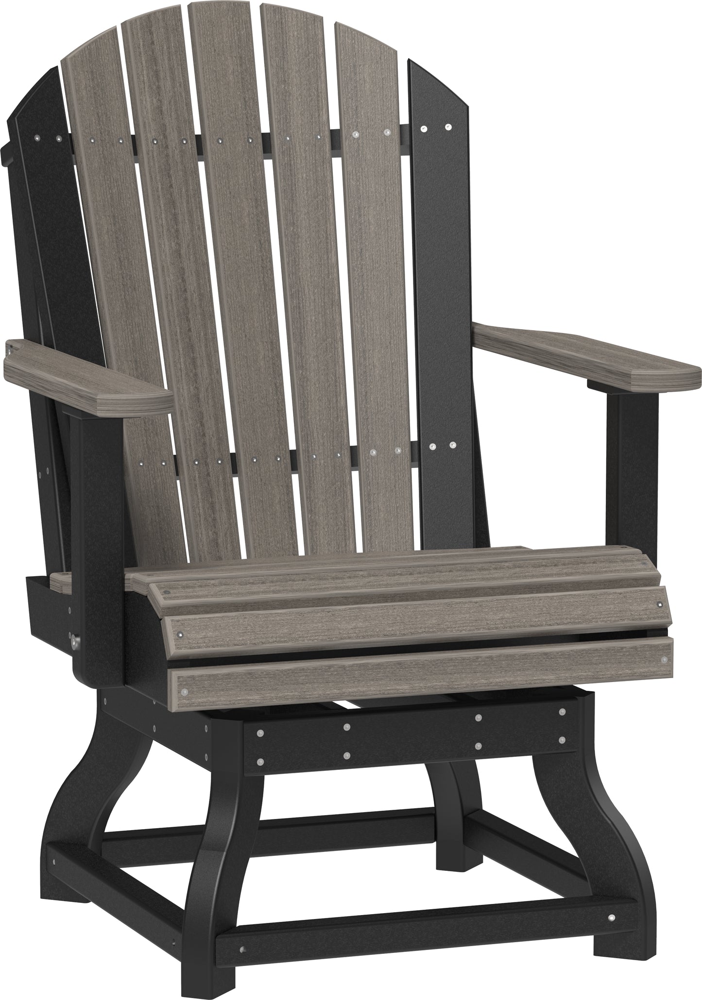 LuxCraft Adirondack Swivel Chair  Luxcraft Coastal Gray / Black Dining 