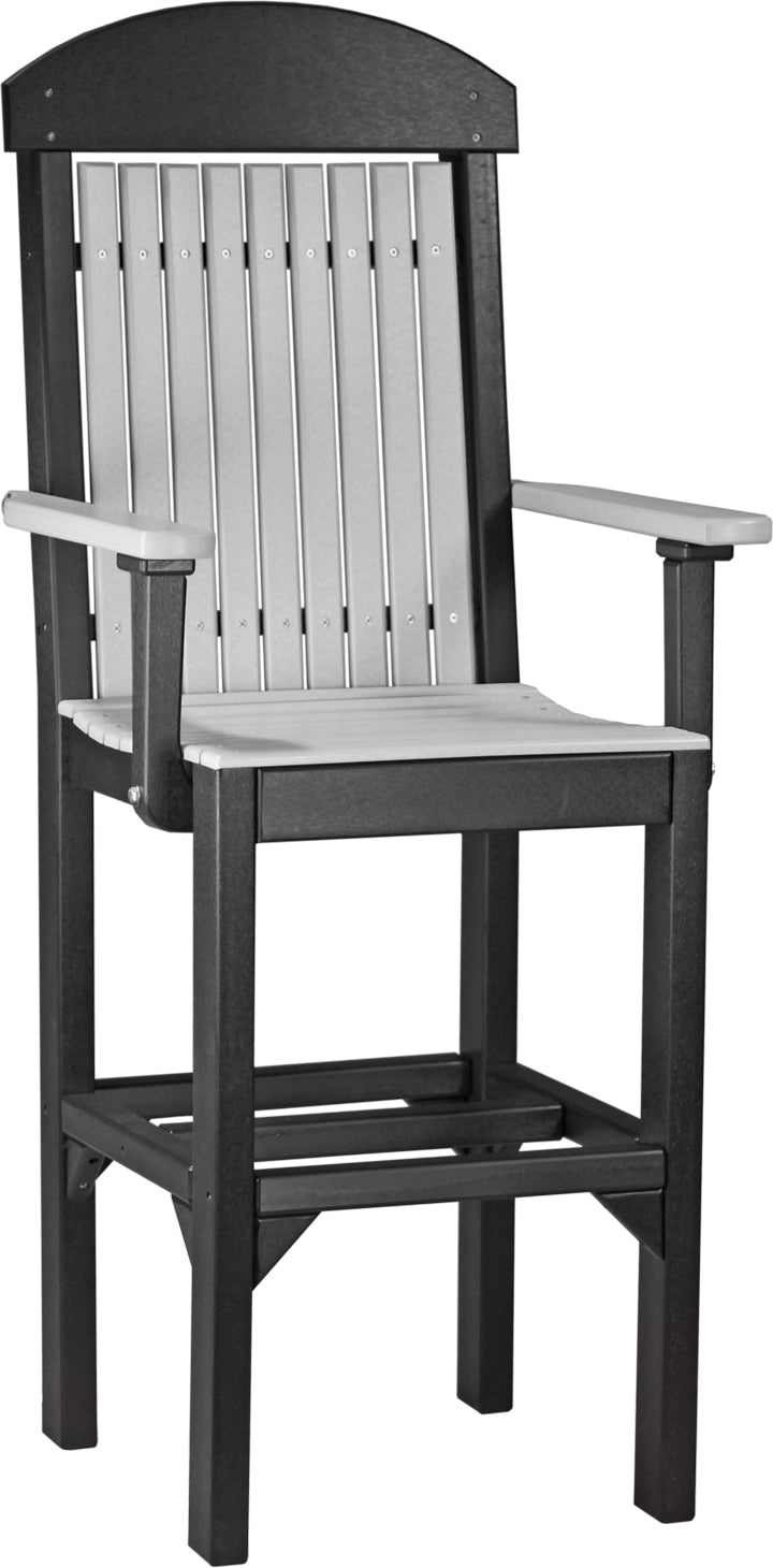 LuxCraft  Captain Chair Dining Armchair Luxcraft Dove Gray / Black Bar 