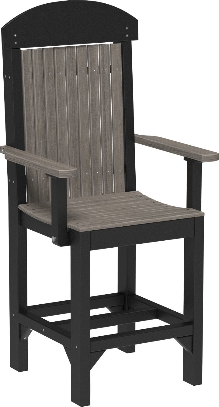 LuxCraft  Captain Chair Dining Armchair Luxcraft Coastal Gray / Black Counter 
