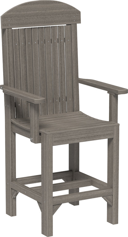 LuxCraft  Captain Chair Dining Armchair Luxcraft Coastal Gray Counter 