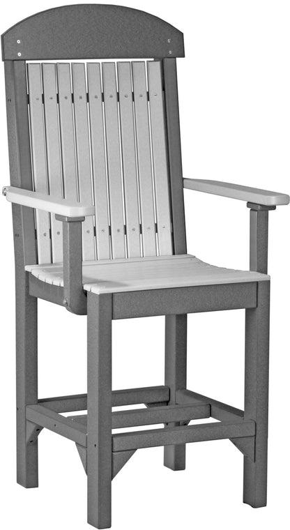 LuxCraft  Captain Chair Dining Armchair Luxcraft Dove Gray / Slate Counter 