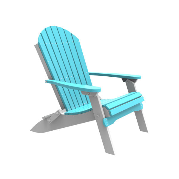 LuxCraft  Folding Adirondack Chair  Luxcraft Aruba Blue / White  