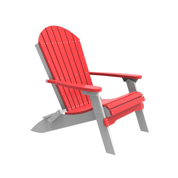 LuxCraft  Folding Adirondack Chair  Luxcraft Red / White  