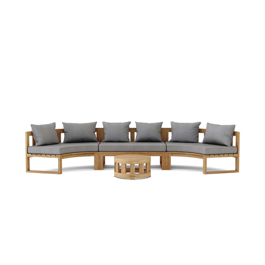SET-814 Circular Modular Deep Seating, Straight Side Table & Coffee Table Outdoor Furniture Set Anderson   