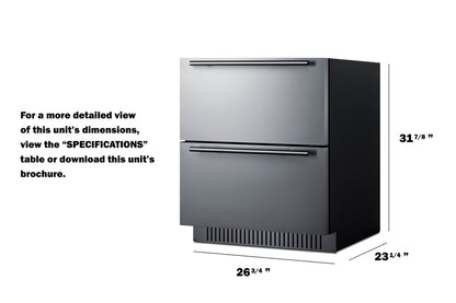 27" Wide 2-Drawer All-Refrigerator, ADA Compliant All-Refrigerator Summit   