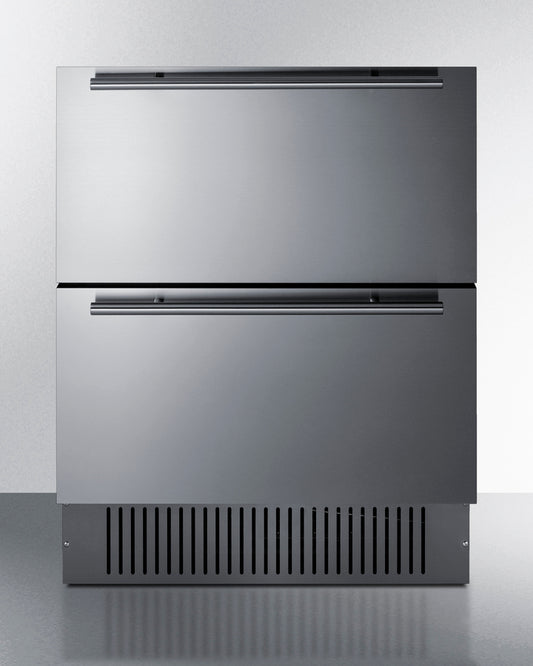 27" Wide 2-Drawer All-Refrigerator All-Refrigerator Summit Stainless Steel 27 Inch Standard