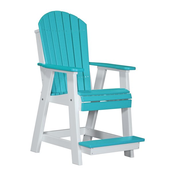 LuxCraft Adirondack Balcony Chair  Luxcraft Aruba Blue / White  