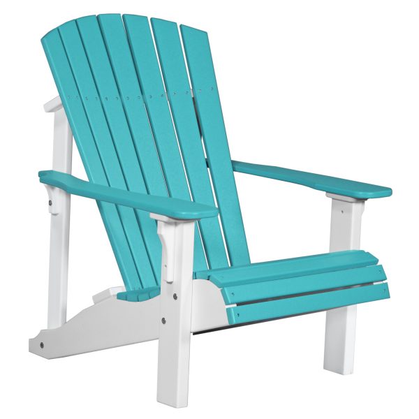 LuxCraft Deluxe Adirondack Chair  Luxcraft Aruba Blue / White  