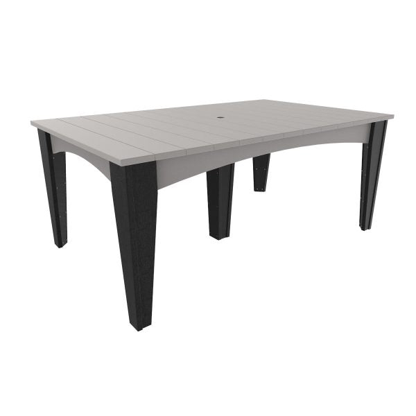 LuxCraft Island Dining Table (44″ x 72″ Rectangular)  Luxcraft Dove Gray / Black  