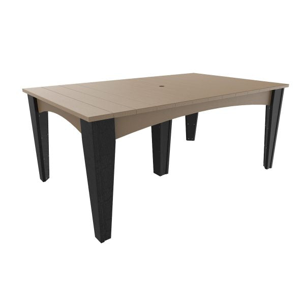 LuxCraft Island Dining Table (44″ x 72″ Rectangular)  Luxcraft Weatherwood / Black  
