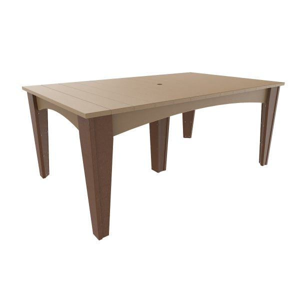 LuxCraft Island Dining Table (44″ x 72″ Rectangular)  Luxcraft Weatherwood / Chestnut Brown  