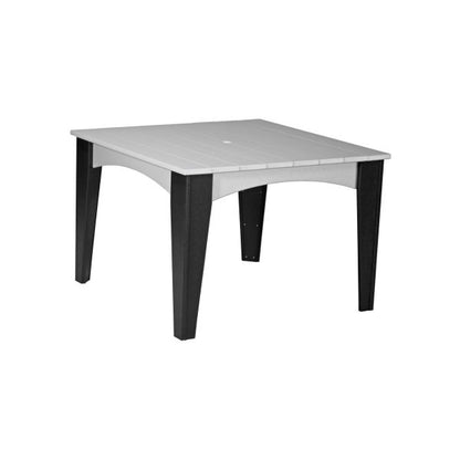 LuxCraft Island Dining Table (44″ Square)  Luxcraft Dove Gray / Black  