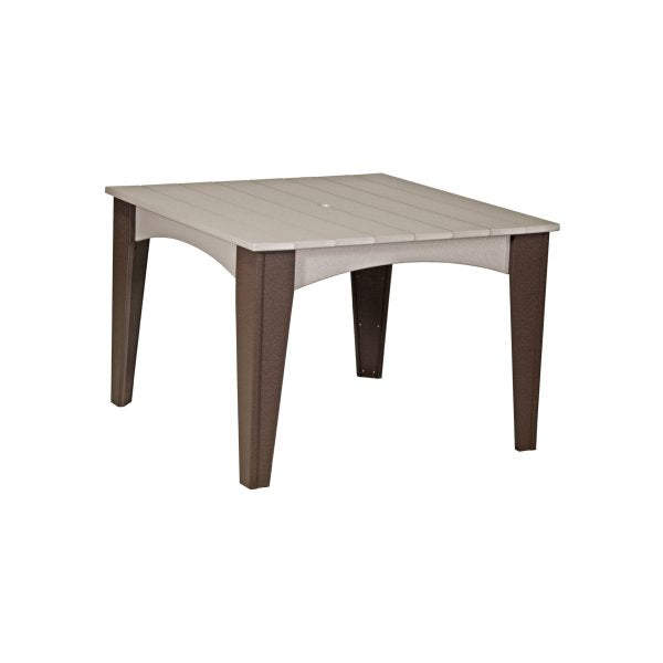 LuxCraft Island Dining Table (44″ Square)  Luxcraft Weatherwood / Chestnut Brown  