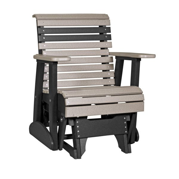 LuxCraft 2′ Plain Glider Chair  Luxcraft Weatherwood / Black  