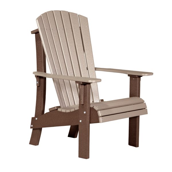 LuxCraft Royal Adirondack Chair  Luxcraft Weatherwood / Chestnut Brown  