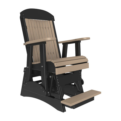 LuxCraft 2′ Classic Balcony Glider Chair  Luxcraft Weatherwood / Black  