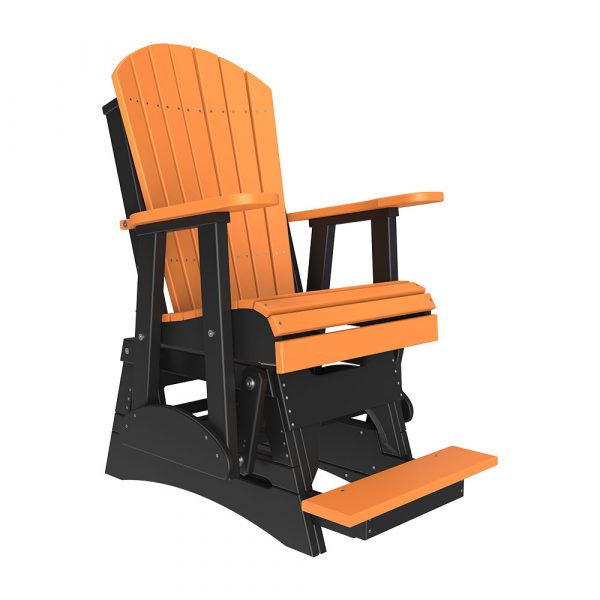 LuxCraft 2′ Adirondack Balcony Glider Chair  Luxcraft Tangerine / Black  