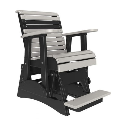 LuxCraft 2′ Plain Balcony Glider Chair Chair Luxcraft Dove Gray / Black  