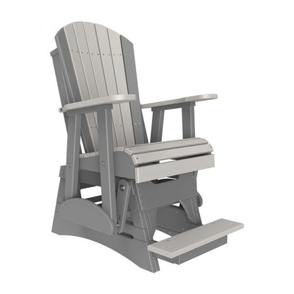 LuxCraft 2′ Adirondack Balcony Glider Chair  Luxcraft Dove Gray / Slate  