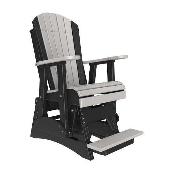 LuxCraft 2′ Adirondack Balcony Glider Chair  Luxcraft Dove Gray / Black  