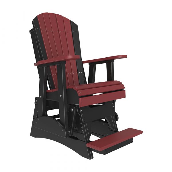 LuxCraft 2′ Adirondack Balcony Glider Chair  Luxcraft Cherrywood / Black  