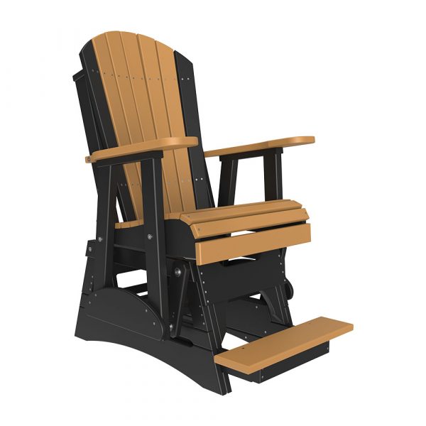 LuxCraft 2′ Adirondack Balcony Glider Chair  Luxcraft Cedar / Black  