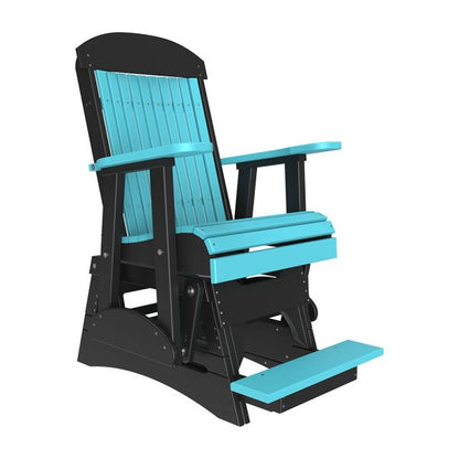 LuxCraft 2′ Classic Balcony Glider Chair  Luxcraft Aruba Blue / Black  
