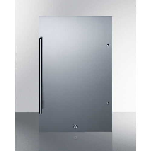 Shallow Depth Outdoor Built-In All-Refrigerator, ADA Compliant Refrigerator Summit ADA Outdoor Stainless Steel/Black